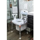 KING Szoba WC és zuhanyszék 3in1 háttámlával és karfával, vödörrel