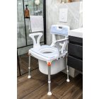 KING Szoba WC és zuhanyszék 3in1 háttámlával és karfával, vödörrel