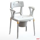KING Szoba WC és zuhanyszék 3in1 háttámlával és karfával, vödörrel